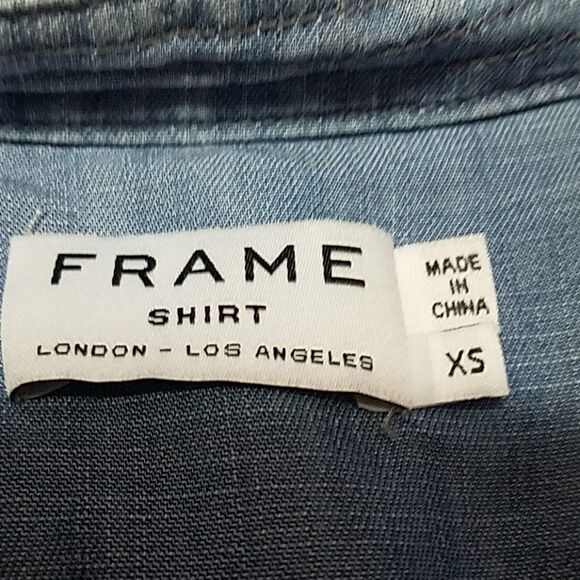 Frame Denim Blue Button Down Shirt (XS) - Picture 5 of 5
